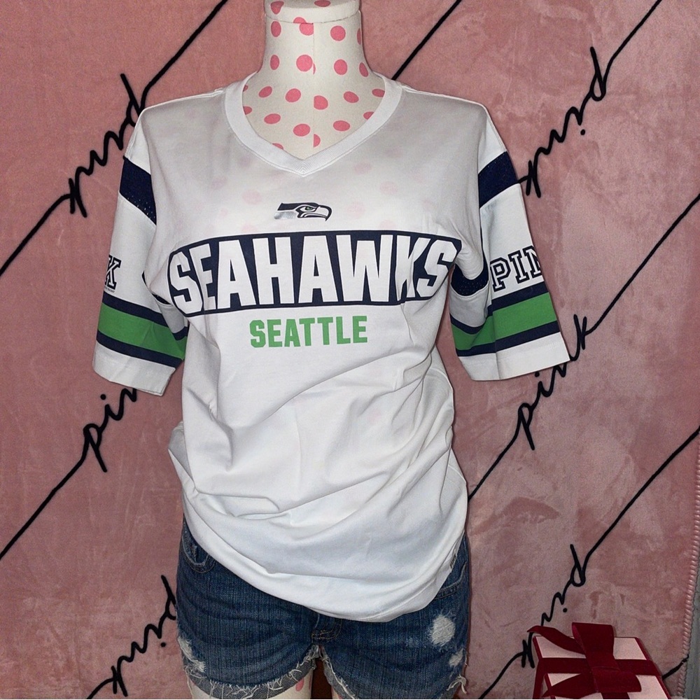 B18 RARE LIMITED EDITION Seattle Seahawks ￼Jersey XS Victoria Secrets NFL PINK ￼